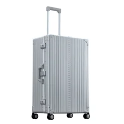 Macro Traveler With Suiter Checked 30" In Platin -Praktische Taschen Angebote Store compressed 3028 PL 0850002744415 side