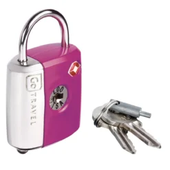 GO TRAVEL Dual Combi/Key Lock - Kofferschloss Mit Schlüssel Und Zahlencode Violet