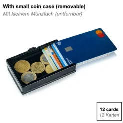 ZNAP Geldbörse Glattleder Schwarz Für 12 Karten -Praktische Taschen Angebote Store compressed 651406 4