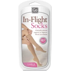 GO TRAVEL Flight Socks - Kompressionsstrümpfe L - BEIGE