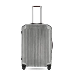 Piquadro PQ-Light - Ultra Slim Mittelgrosser Hartschalentrolley Schwarz/Leder