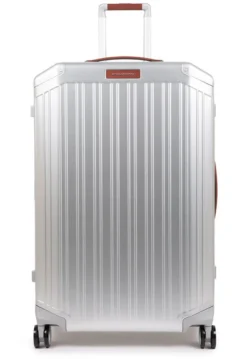 Piquadro Ultra Slim Grosser Koffer Grau/Leder