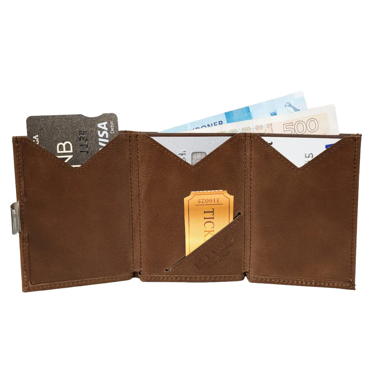 Exentri Multiwallet Leder Haselnuss Für 5-10 Karten 2 Exentri Multiwallet Leder Haselnuss Für 5-10 Karten – Bild 2