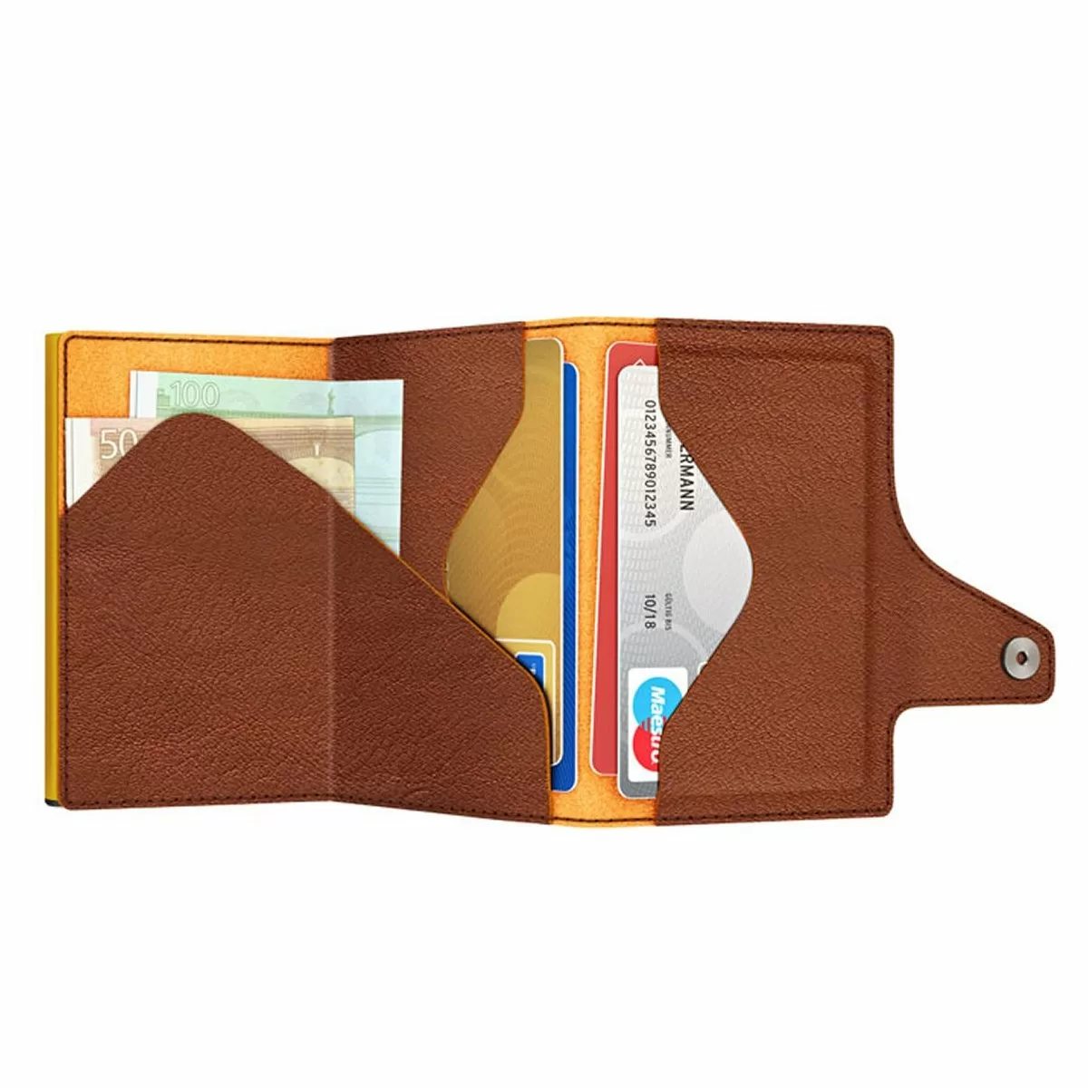 Wallet Click & Slide Portemonnaie Caramba Brown-Yellow/Gold 2 Wallet Click & Slide Portemonnaie Caramba Brown-Yellow/Gold – Bild 2