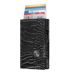Doubelwallet Click & Slide Croco Black/Black