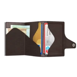 Wallet Click & Slide Coin Pocket Nappa Brown/Silver -Praktische Taschen Angebote Store compressed Bild559