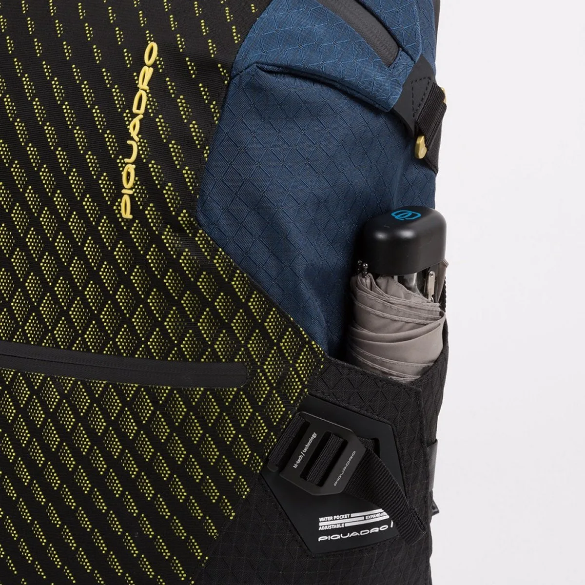 Piquadro Laptoprucksack Mit Zwei Fächer Und Diebstahlsicherung Blau/Gelb 3 Piquadro Laptoprucksack Mit Zwei Fächer Und Diebstahlsicherung Blau/Gelb – Bild 3