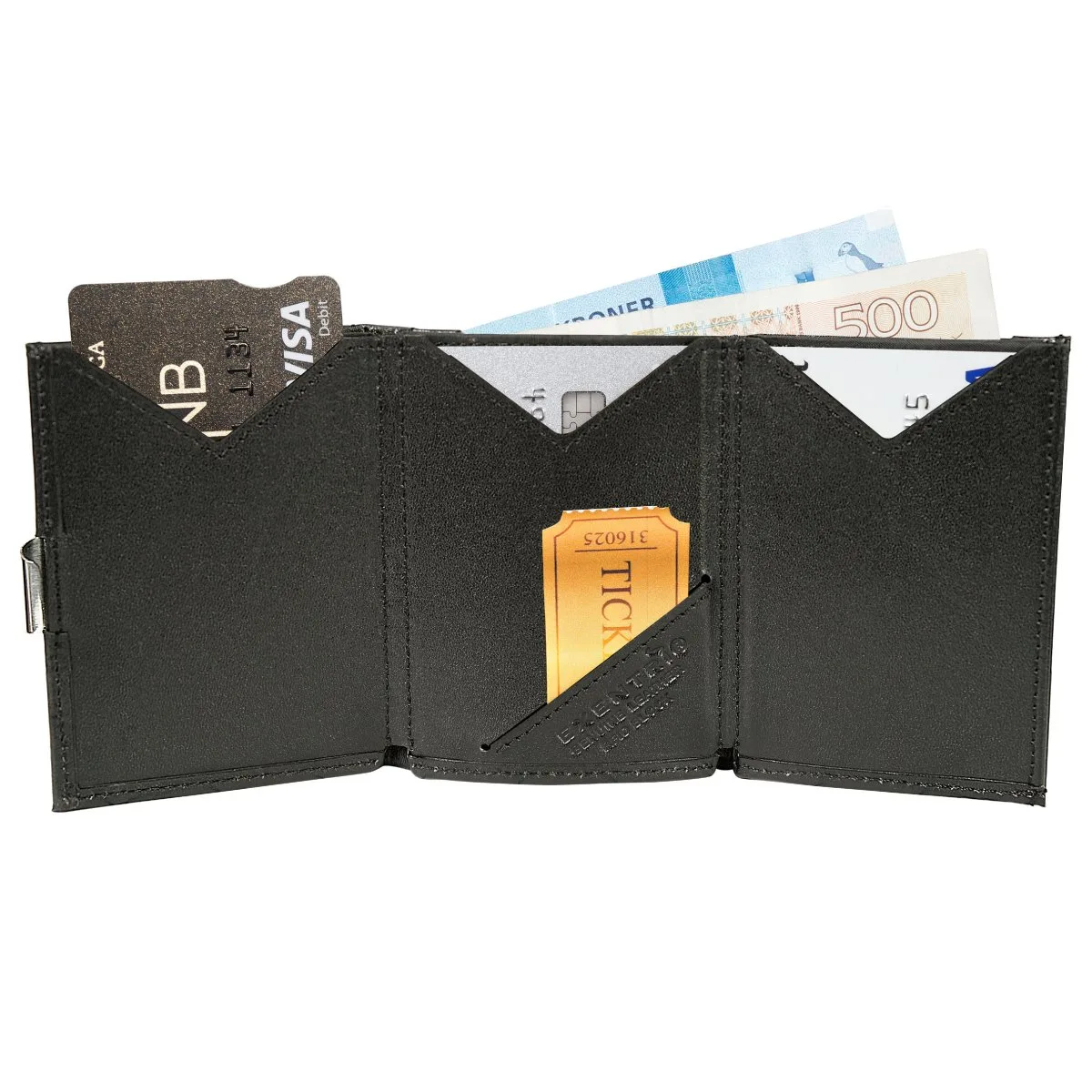 Exentri Wallet Leder Schwarz Für 10 Karten 2 Exentri Wallet Leder Schwarz Für 10 Karten – Bild 2
