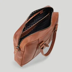 Aktentasche Everett Cognac/Dots -Praktische Taschen Angebote Store compressed Everett Cognac Open fourth