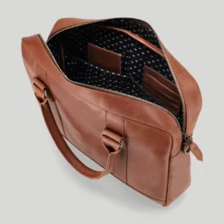 Aktentasche Everett Cognac/Dots -Praktische Taschen Angebote Store compressed Everett Cognac Open third