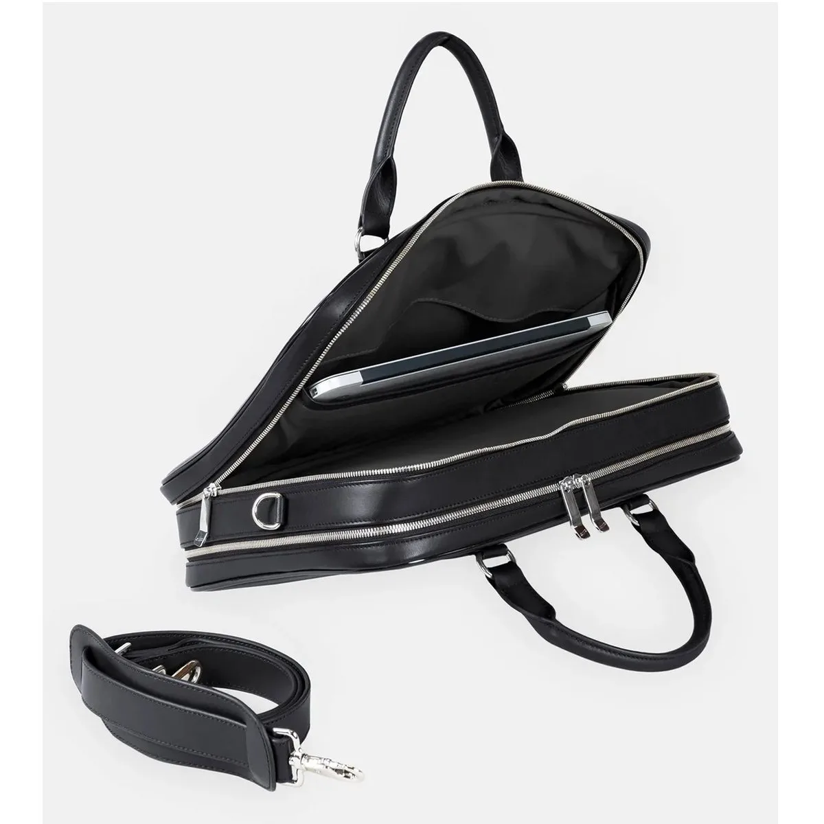 F26 - Double Laptoptasche In Schwarz 2 F26 - Double Laptoptasche In Schwarz – Bild 2