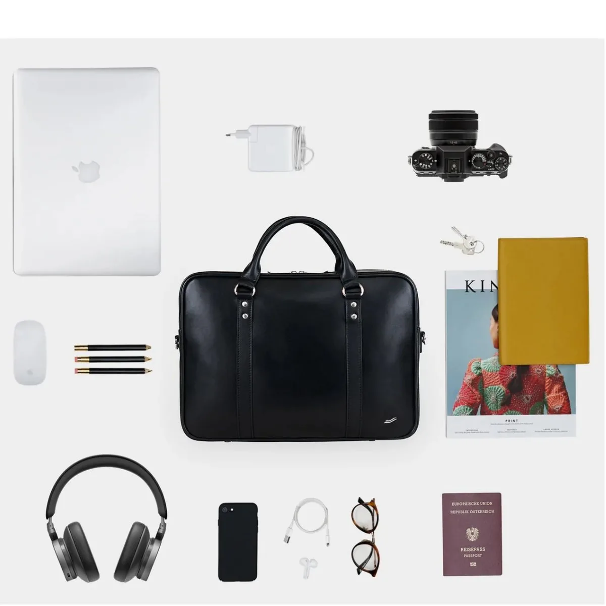 F26 - Double Laptoptasche In Schwarz 4 F26 - Double Laptoptasche In Schwarz – Bild 4