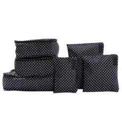 Lucy Travel Packing Cube Set Black With Polka Dots