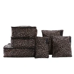 Lucy Travel Packing Cube Set Gold Leopard