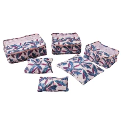Lucy Travel Packing Cube Set Peach Leaves -Praktische Taschen Angebote Store compressed JNTO1 PCL1