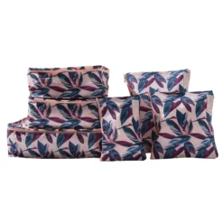 Lucy Travel Packing Cube Set Peach Leaves