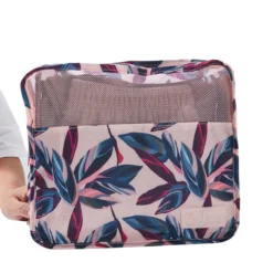 Lucy Travel Packing Cube Set Peach Leaves -Praktische Taschen Angebote Store compressed JNTO1 PCL7