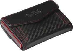 Furbo Kreditkartenetui Carbon Schwarz/Rot Mit Papier Und Münzgeldfach
