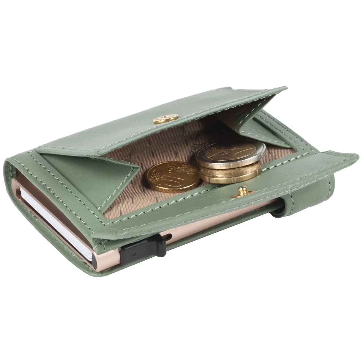 Furbo Kreditkartenetui Grün Mit Papier Und Münzgeldfach 2 Furbo Kreditkartenetui Grün Mit Papier Und Münzgeldfach – Bild 2