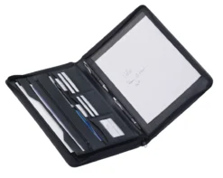 Schreibmappe 37cm Aus Vegetabilem Vollrindleder In Cognac