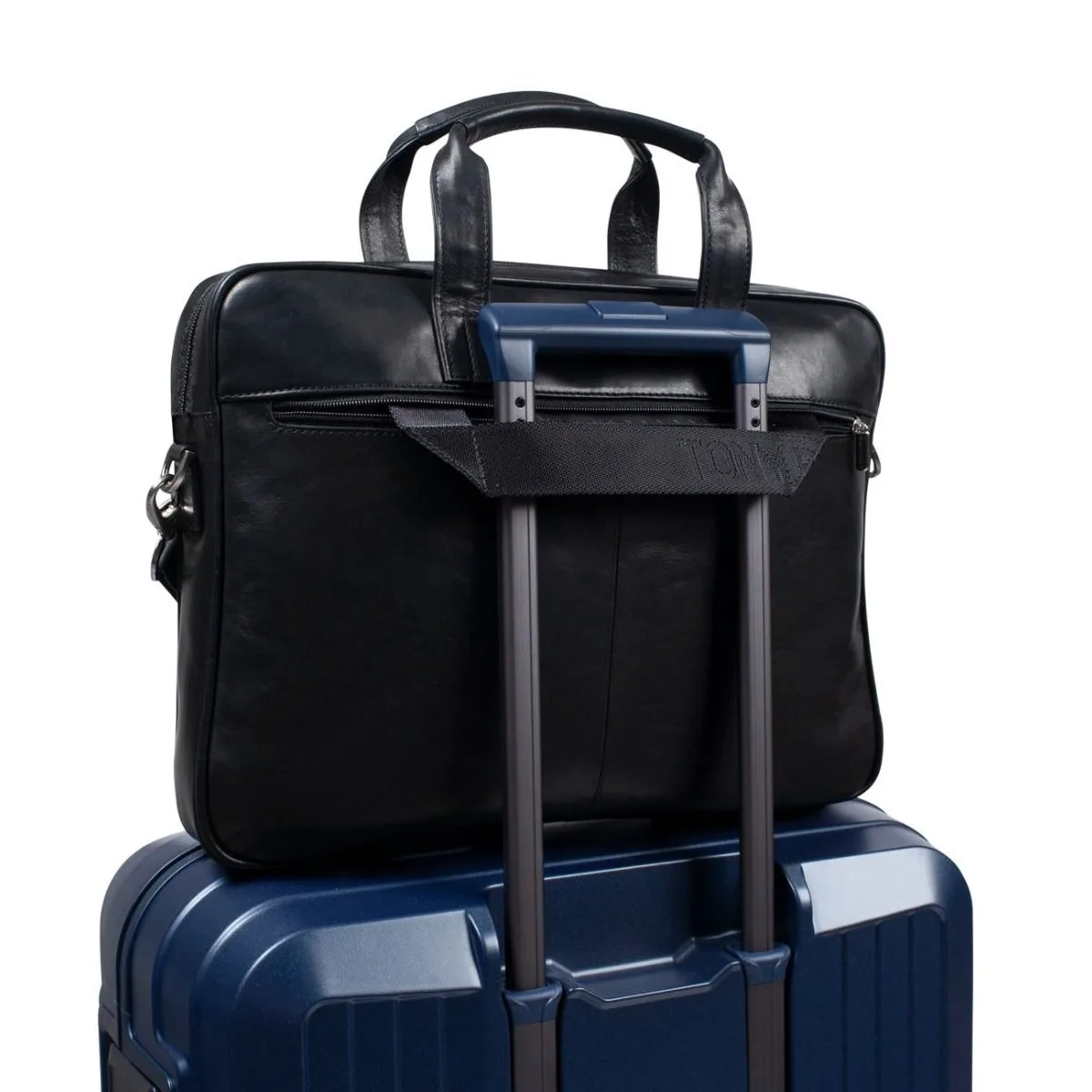 Leder Laptoptasche In Schwarz 4 Leder Laptoptasche In Schwarz – Bild 4