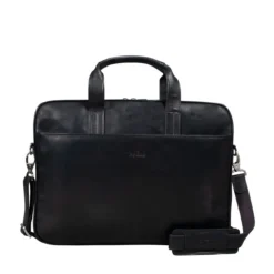 Leder Laptoptasche In Schwarz