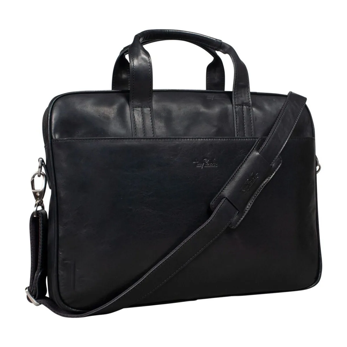 Leder Laptoptasche In Schwarz 3 Leder Laptoptasche In Schwarz – Bild 3