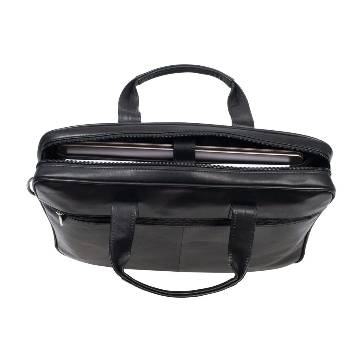 Leder Laptoptasche In Schwarz 2 Leder Laptoptasche In Schwarz – Bild 2